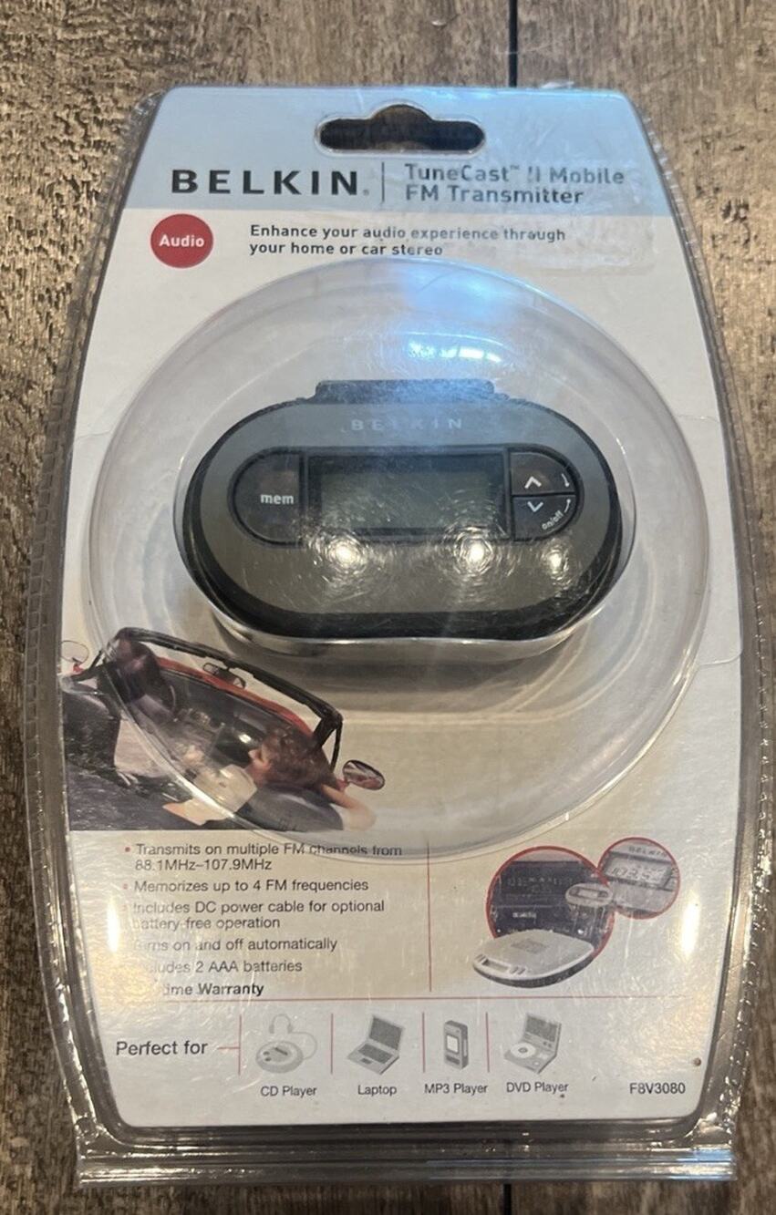 Belkin Tunecast ll Mobile FM Transmitter Play your Music to FM Radio NEW SEALED